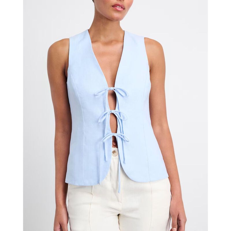 JAG Sophie Linen Ribbon Vest image number 2